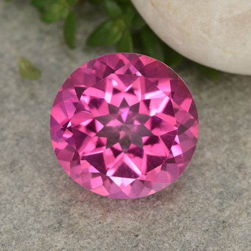 Topacio Místico Rosa Circular de 9,9mm de Brasil, peso de 4.13 ct, piedra preciosa natural Recubierta en vvs-vs Clarity, Topacio Místico Faceta Redonda de 1 pieza - Color: Magenta intenso, dureza Mohs de 8 Adecuado para joyas de uso diario, Photo A