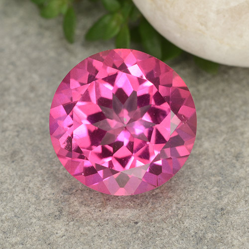 Deep Magenta Mystic Topaz Gem - 4.1ct Round Facet (ID: 488386)