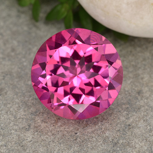 Ярко-розовый Мистический Топаз Камень - 4.2ct Круглая Фасетная Огранка (ID: 488387)
