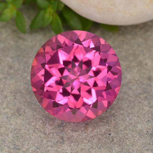 Medium-Dark Pink Mystik Topas Edelstein - 4.4ct Rund Facettenschliff (ID: 488388)