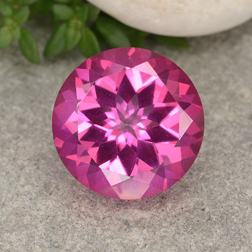 Hot Pink Mystic Topaz Gem - 3.9ct Round Facet (ID: 488389)