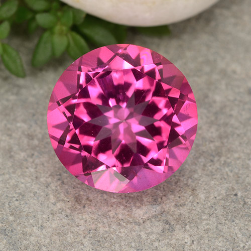 Medium-Dark Pink Mystic Topaz Gem - 4.2ct Round Facet (ID: 488393)