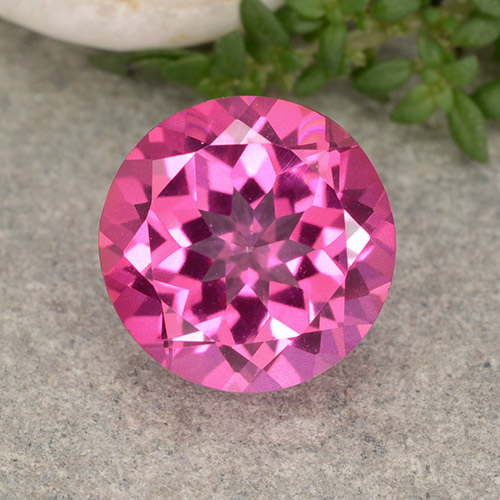 Deep Magenta Mystic Topaz Gem - 4.2ct Round Facet (ID: 488397)