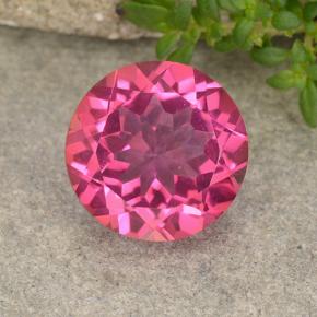 Magenta profond Topaze Mystique gemme - 3.8ct Facette ronde (ID: 488404)
