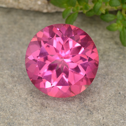 Deep Magenta Mystic Topaz Gem - 4.1ct Round Facet (ID: 488405)