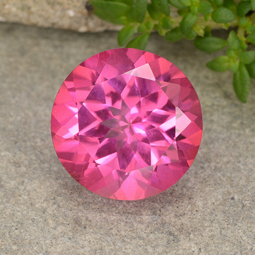 4,29ct Sfaccettatura rotonda rosa Topazio mistico dal Brasile, Dimension 10,1mm, Natural Rivestito Gemstone, VVS-VS Clarity, 1 piece Topazio mistico in Rosa medio Color, Mohs Hardness of 8 - 8 adatto per gioielli da indossare ogni giorno, Photo A