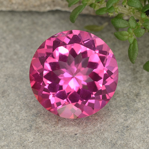 Hot Pink Mystic Topaz Gem - 4.3ct Round Facet (ID: 488414)