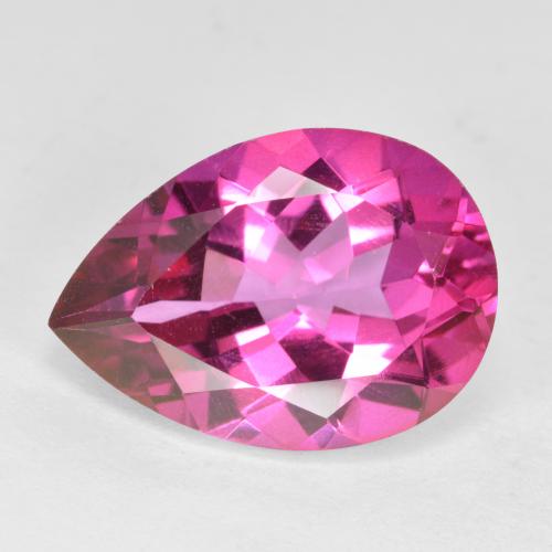 6,28 ct birnenschliff rosa Mystik Topas aus Brasilien, Größe 14,1 x 10,1mm, Garantiert natürlicher Edelstein, VVS-VS Reinheit, 1 Stück Mystik Topas in Dunkelpink Farbe, Mohs-Härte von 8 Geeignet für den täglichen Gebrauch im Schmuck, Photo A