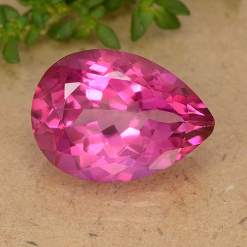 Topaze Mystique Rose pear facet 6,81 ct du Brésil, dimension 13,9 x 10,1mm, pierre gemme naturelle Recouvert, pureté vvs-vs, 1 pièce Topaze Mystique de couleur Rose foncé, dureté Mohs de 8 convient aux bijoux de tous les jours, pierre de sagesse, Photo A