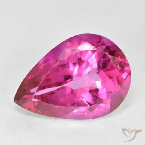 6.08 ct Pink Mystic Topaz, 13.9 x 9.9 mm Pear Cut From Brazil, Photo A