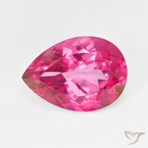 7,23ct Sfaccettatura a pera rosa Topazio mistico dal Brasile, Dimension 14,1 x 10,1mm, Natural Rivestito Gemstone, VVS-VS Clarity, 1 piece Topazio mistico in Rosa hot Color, Mohs Hardness of 8 - 8 adatto per gioielli da indossare ogni giorno, Photo A