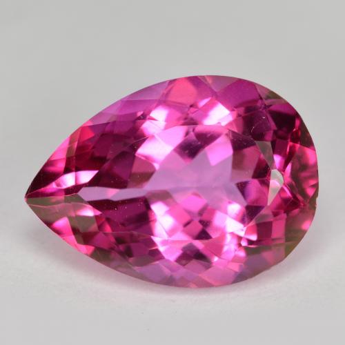 Topaze Mystique Poire en damier des États-Unis 6,91 ct, dimension 14 x 10mm, pureté vvs-vs, pierre gemme naturelle Recouvert, 1 pièce Topaze Mystique de couleur Rose foncé, dureté Mohs de 8 convient aux bijoux de tous les jours, pierre de sagesse, Photo A