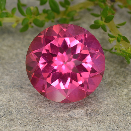 4,36 ct runder Mystik Topas aus Brasilien, Größe: 10mm, Reinheit: VVS-VS, Garantiert echter Edelstein, 1 Stück Mystik Topas in Tiefes Magenta Farbe, Mohs-Härte von 8 Geeignet für den täglichen Gebrauch im Schmuck, Photo A