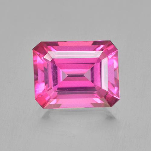 Medium-Dark Pink Мистический Топаз Камень - 3.9ct Восьмиугольная ступенчатая огранка (ID: 489177)