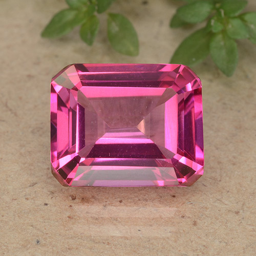 Hot Pink Mystic Topaz Gem - 4.1ct Octagon Step Cut (ID: 489272)