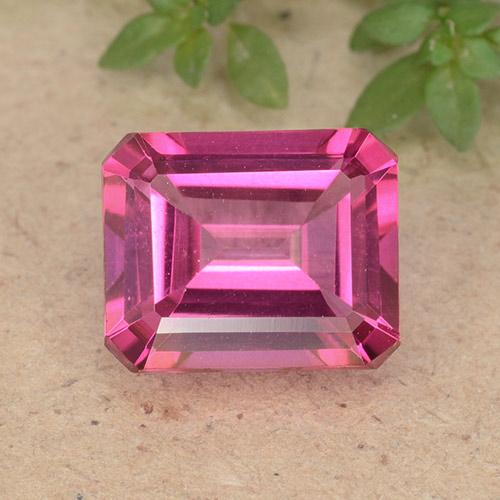 Rosado intenso Topacio Místico Gema - 3.9ct Corte octagonal (ID: 489274)