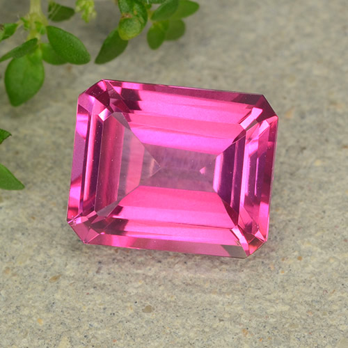 Rosa oscuro Topacio Místico Gema - 3.7ct Corte octagonal (ID: 489628)