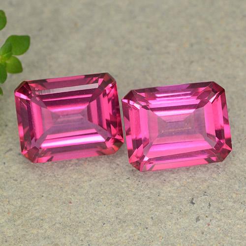 Dark Pink Mystic Topaz Gem - 3.9ct Octagon Step Cut (ID: 489633)