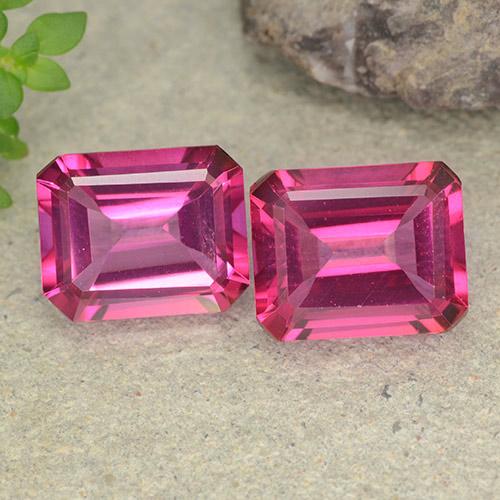 Deep Magenta Topazio mistico Gem - 3.7ct Taglio ottagonale (ID: 489638)