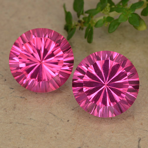 Hot Pink Mystic Topaz Gem - 4.3ct Round Concave Cut (ID: 489762)
