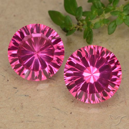 Hot Pink Mystic Topaz Gem - 4.2ct Round Concave Cut (ID: 489767)
