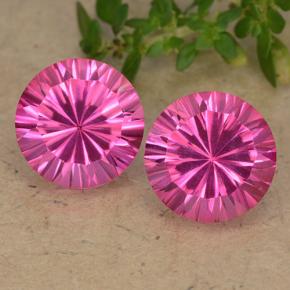 pink Mystik Topas Edelstein - 4.3ct Rund Konkavschliff (ID: 489769)