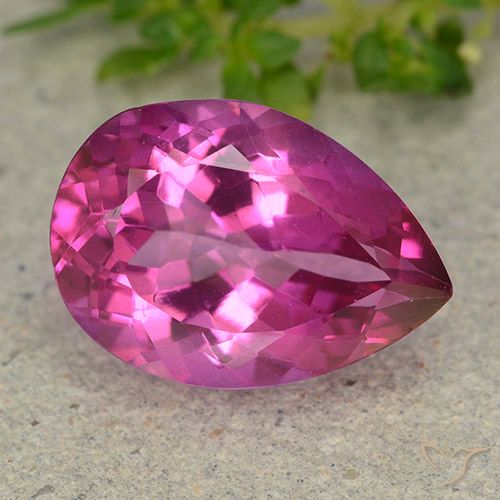 6.57 ct Pink Mystic Topaz, 14.1 x 10 mm Pear Cut From Brazil, Photo A