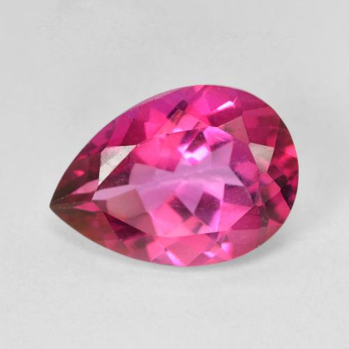 Dark Pink Mystic Topaz Gem - 6.2ct Pear Facet (ID: 489982)