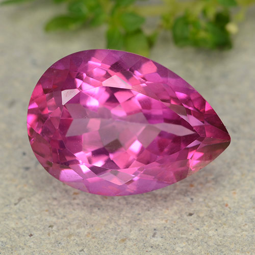 Dark Pink Mystic Topaz Gem - 7ct Pear Facet (ID: 489984)