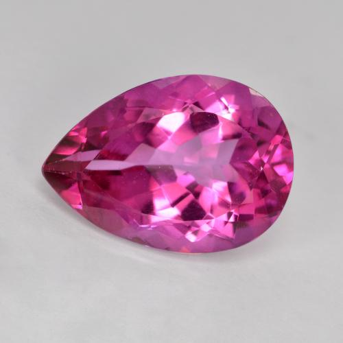 Topaze Mystique Rose pear facet 14,1 x 10mm du Brésil, poids de 6,81 ct, pierre gemme naturelle Recouvert de pureté vvs-vs, 1 pièce Topaze Mystique, couleur : Rose foncé, dureté de Mohs de 8 convient aux bijoux de tous les jours, pierre de sagesse, Photo A
