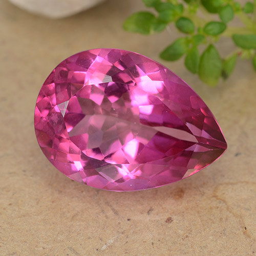 Topacio Místico Magenta intenso Pera de 6.86 ct de Brasil, dimensión 14 x 10mm, piedra preciosa natural Recubierta, claridad vvs-vs, Topacio Místico Corte en forma de pera de 1 pieza, dureza de Mohs de 8 Adecuado para joyas de uso diario , Photo A