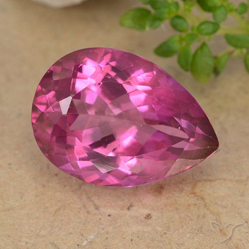 6.77 ct Pink Mystic Topaz, 14.1 x 10.1 mm Pear Cut From Brazil, Photo A