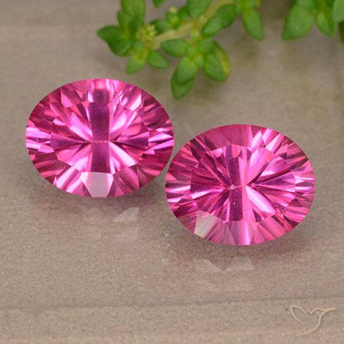 6.11 ct Pink Mystic Topaz, 7.9 x 8 mm Oval Concave Cut From Brazil, Photo A