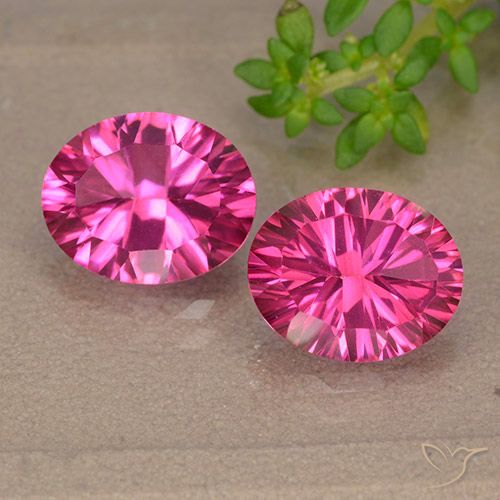 5.93 ct Pink Mystic Topaz, 9.9 x 8 mm Oval Concave Cut From Brazil, Photo A