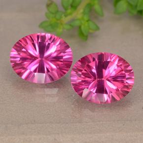 Hot Pink Mystic Topaz Gem - 3.2ct Oval Concave Cut (ID: 490097)