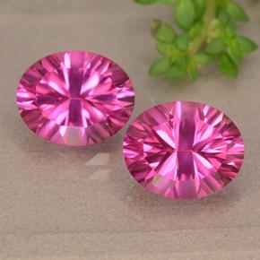 Hot Pink Mystic Topaz Gem - 3.2ct Oval Concave Cut (ID: 490098)