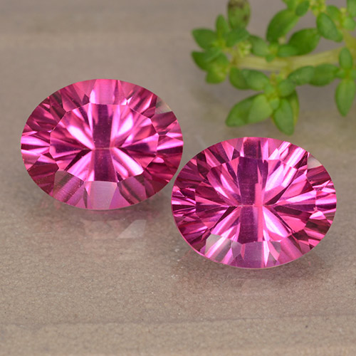 Hot Pink Mystic Topaz Gem - 3.2ct Oval Concave Cut (ID: 490101)