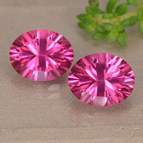 6.3 ct Pink Mystic Topaz, 9.9 x 8 mm Oval Concave Cut From Brazil, Photo A