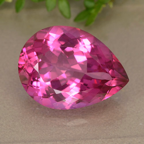 Hot Pink Mystic Topaz Gem - 9.7ct Pear Facet (ID: 492720)