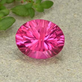 Rosado intenso Topacio Místico Gema - 3.3ct Corte Cóncavo y Óvalo (ID: 492942)
