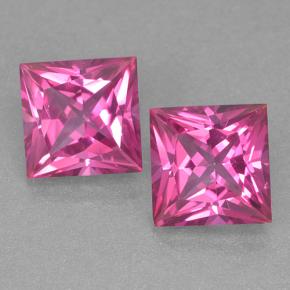 Dark Pink Mystic Topaz Gem - 6.3ct Princess-Cut (ID: 499538)
