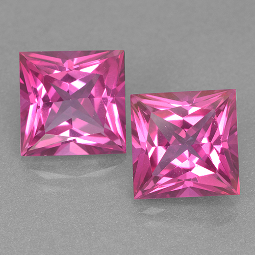 Dark Pink Topazio mistico Gem - 6ct Taglio Princess (ID: 499542)