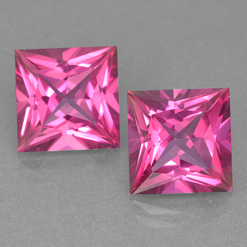 Deep Magenta Topazio mistico Gem - 6ct Taglio Princess (ID: 499543)