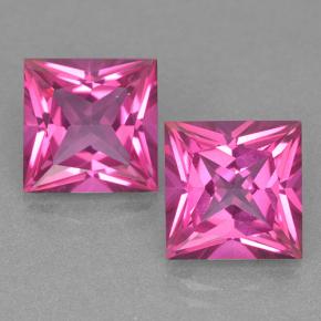 Dark Pink Topazio mistico Gem - 6.4ct Taglio Princess (ID: 499544)