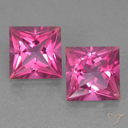 12.94 ct Pink Mystic Topaz, 10.1 x 10.1 mm Princess Cut From Brazil, Photo A