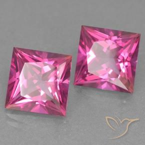 12.94 ctw Pink Mystic Topaz Stones, Natural Mystic Topaz in Princess-Cut Shape for Sale