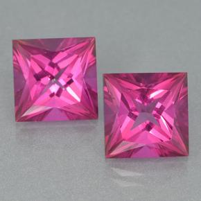 Rosa hot Topazio mistico Gem - 6.5ct Taglio Princess (ID: 499546)