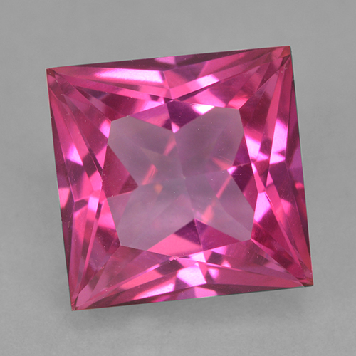 Medium-Dark Pink Topazio mistico Gem - 7ct Taglio Princess (ID: 499706)