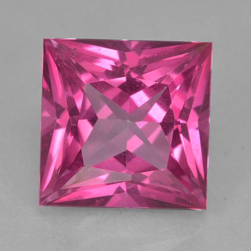 Rosa hot Topazio mistico Gem - 6.4ct Taglio Princess (ID: 499707)