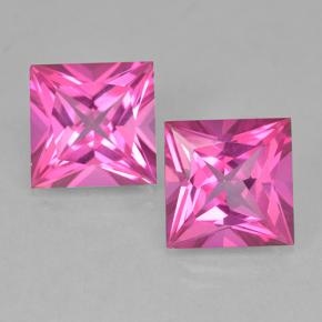 Deep Magenta Mystic Topaz Gem - 5.9ct Princess-Cut (ID: 499710)